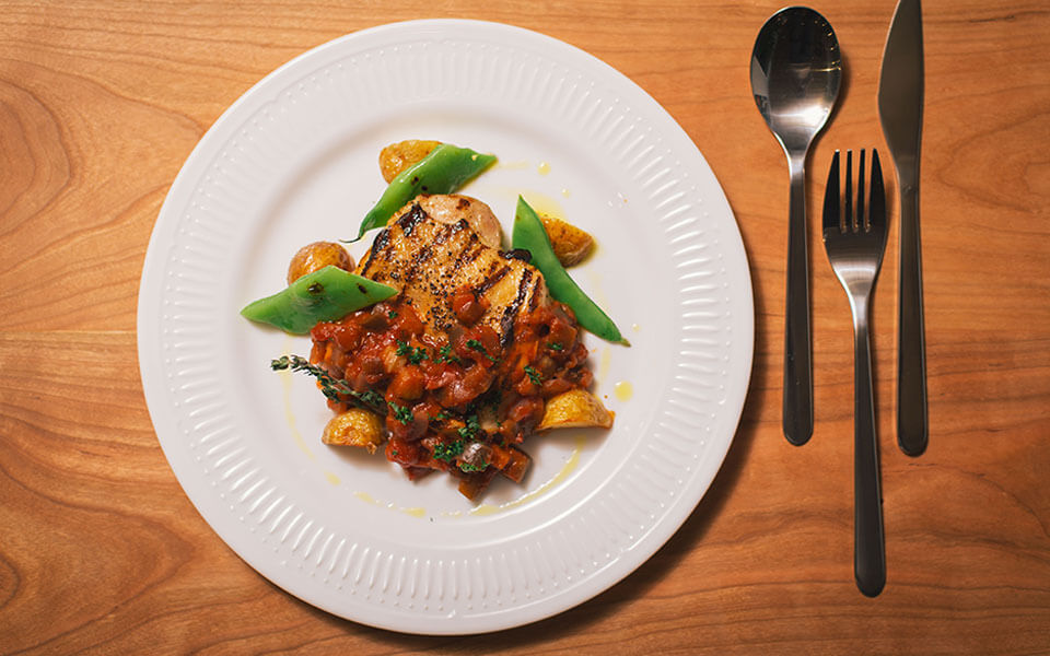 チキングリル　ラタトゥイユ添え