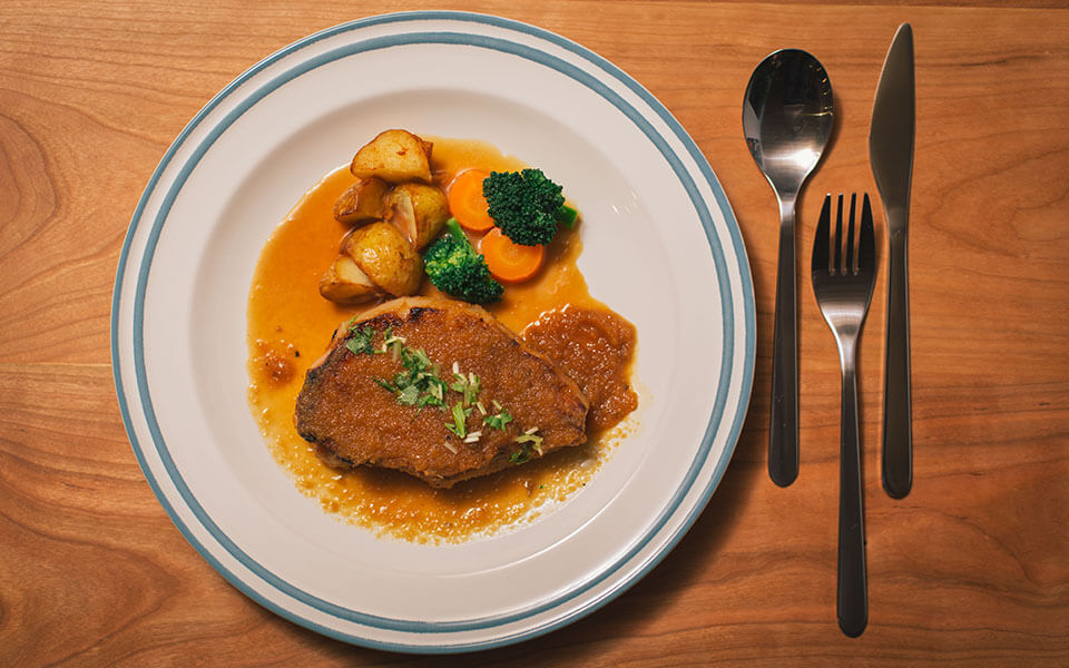 ポークステーキ　ジンジャーソース